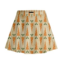 Patter-carrot-pattern-carrot-print Mini Flare Skirt