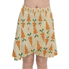 Patter-carrot-pattern-carrot-print Chiffon Wrap Front Skirt