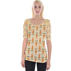 Patter-carrot-pattern-carrot-print Wide Neckline T-Shirt