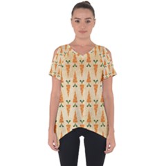 Patter-carrot-pattern-carrot-print Cut Out Side Drop T-Shirt