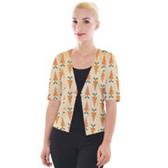 Patter-carrot-pattern-carrot-print Cropped Button Cardigan