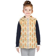 Patter-carrot-pattern-carrot-print Kids  Hooded Puffer Vest