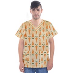 Patter-carrot-pattern-carrot-print Men s V-Neck Scrub Top