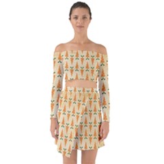 Patter-carrot-pattern-carrot-print Off Shoulder Top with Skirt Set