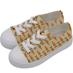 Patter-carrot-pattern-carrot-print Kids  Low Top Canvas Sneakers