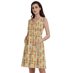 Patter-carrot-pattern-carrot-print Sleeveless Dress With Pocket