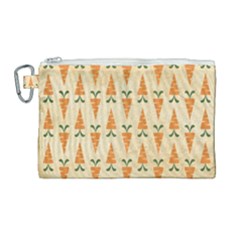 Patter-carrot-pattern-carrot-print Canvas Cosmetic Bag (Large)