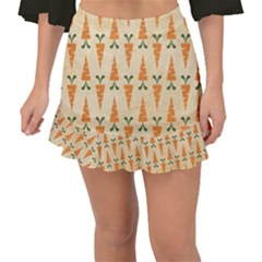 Patter-carrot-pattern-carrot-print Fishtail Mini Chiffon Skirt