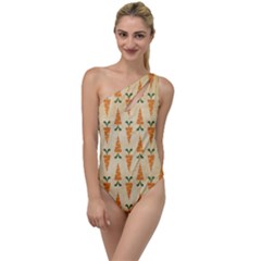 Patter-carrot-pattern-carrot-print To One Side Swimsuit