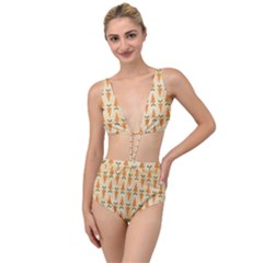 Patter-carrot-pattern-carrot-print Tied Up Two Piece Swimsuit