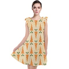 Patter-carrot-pattern-carrot-print Tie Up Tunic Dress