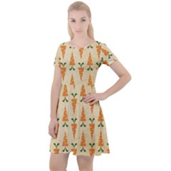 Patter-carrot-pattern-carrot-print Cap Sleeve Velour Dress 