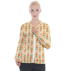 Patter-carrot-pattern-carrot-print Casual Zip Up Jacket