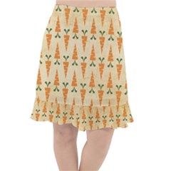 Patter-carrot-pattern-carrot-print Fishtail Chiffon Skirt