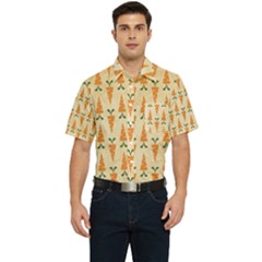 Patter-carrot-pattern-carrot-print Men s Short Sleeve Pocket Shirt 