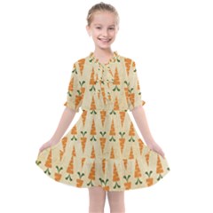 Patter-carrot-pattern-carrot-print Kids  All Frills Chiffon Dress by Cowasu