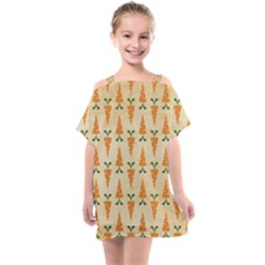 Patter-carrot-pattern-carrot-print Kids  One Piece Chiffon Dress