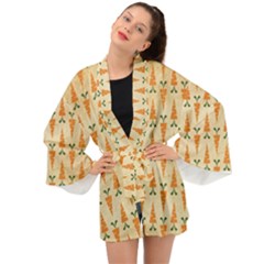 Patter-carrot-pattern-carrot-print Long Sleeve Kimono