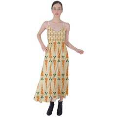 Patter-carrot-pattern-carrot-print Tie Back Maxi Dress