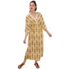 Patter-carrot-pattern-carrot-print Grecian Style  Maxi Dress