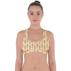 Patter-carrot-pattern-carrot-print Cross Back Hipster Bikini Top  by Cowasu