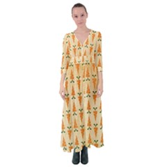 Patter-carrot-pattern-carrot-print Button Up Maxi Dress