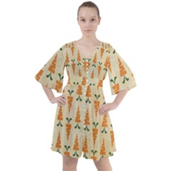 Patter-carrot-pattern-carrot-print Boho Button Up Dress