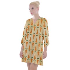 Patter-carrot-pattern-carrot-print Open Neck Shift Dress