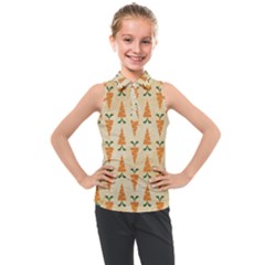 Patter-carrot-pattern-carrot-print Kids  Sleeveless Polo T-Shirt