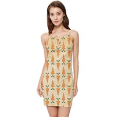 Patter-carrot-pattern-carrot-print Summer Tie Front Dress