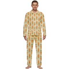 Patter-carrot-pattern-carrot-print Men s Long Sleeve Velvet Pocket Pajamas Set