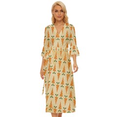 Patter-carrot-pattern-carrot-print Midsummer Wrap Dress