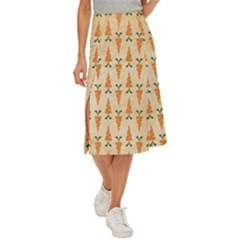Patter-carrot-pattern-carrot-print Midi Panel Skirt