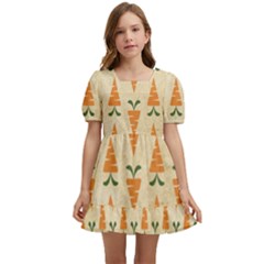 Patter-carrot-pattern-carrot-print Kids  Short Sleeve Dolly Dress