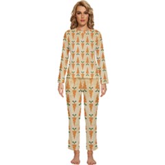Patter-carrot-pattern-carrot-print Womens  Long Sleeve Lightweight Pajamas Set