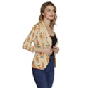 Patter-carrot-pattern-carrot-print Women s One-Button 3/4 Sleeve Short Jacket View3