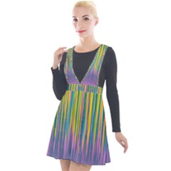 Background-colorful-texture-bright Plunge Pinafore Velour Dress by Cowasu