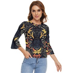 Tiger-predator-abstract-feline Bell Sleeve Top