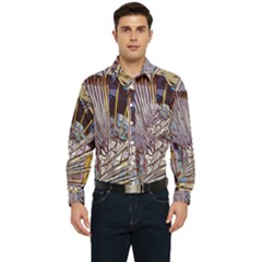 Abstract-drawing-design-modern Men s Long Sleeve Pocket Shirt  by Cowasu