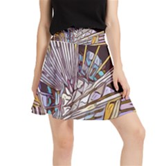 Abstract-drawing-design-modern Waistband Skirt by Cowasu