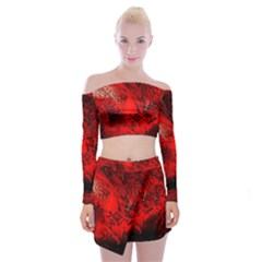 Planet-hell-hell-mystical-fantasy Off Shoulder Top With Mini Skirt Set by Cowasu