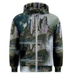 Sea-island-castle-landscape Men s Zipper Hoodie by Cowasu