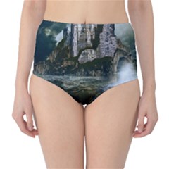 Sea-island-castle-landscape Classic High-waist Bikini Bottoms by Cowasu