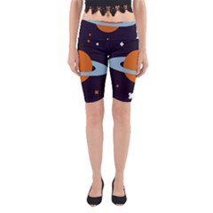 Planet-orbit-universe-star-galaxy Yoga Cropped Leggings by Cowasu