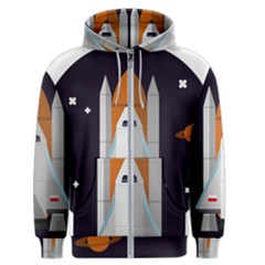 Rocket-space-universe-spaceship Men s Zipper Hoodie by Cowasu