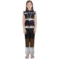 Astronaut-space-astronomy-universe Kids  Sleeveless Ruffle Edge Band Collar Chiffon One Piece