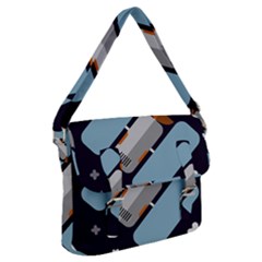 Satellite-machine-space-dark Buckle Messenger Bag by Cowasu