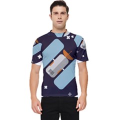 Satellite-machine-space-dark Men s Short Sleeve Rash Guard by Cowasu