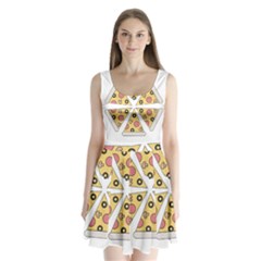 Pizza-slice-food-italian Split Back Mini Dress 