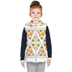 Pizza-slice-food-italian Kids  Hooded Puffer Vest by Sarkoni